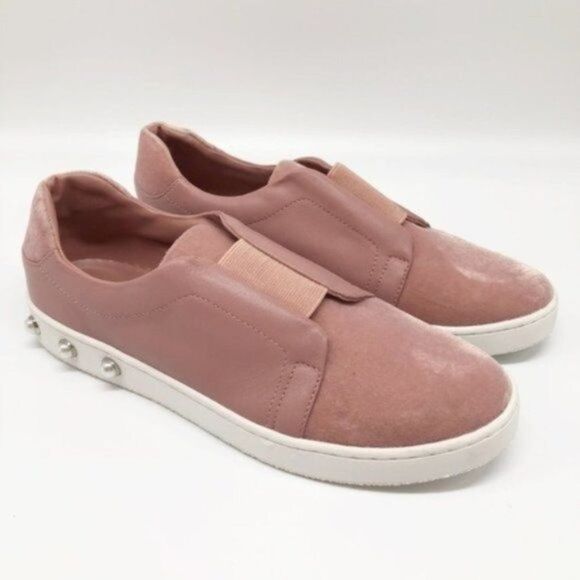 DKNY Pink Velvet Pearl Sneakers  - Picture 1 of 7